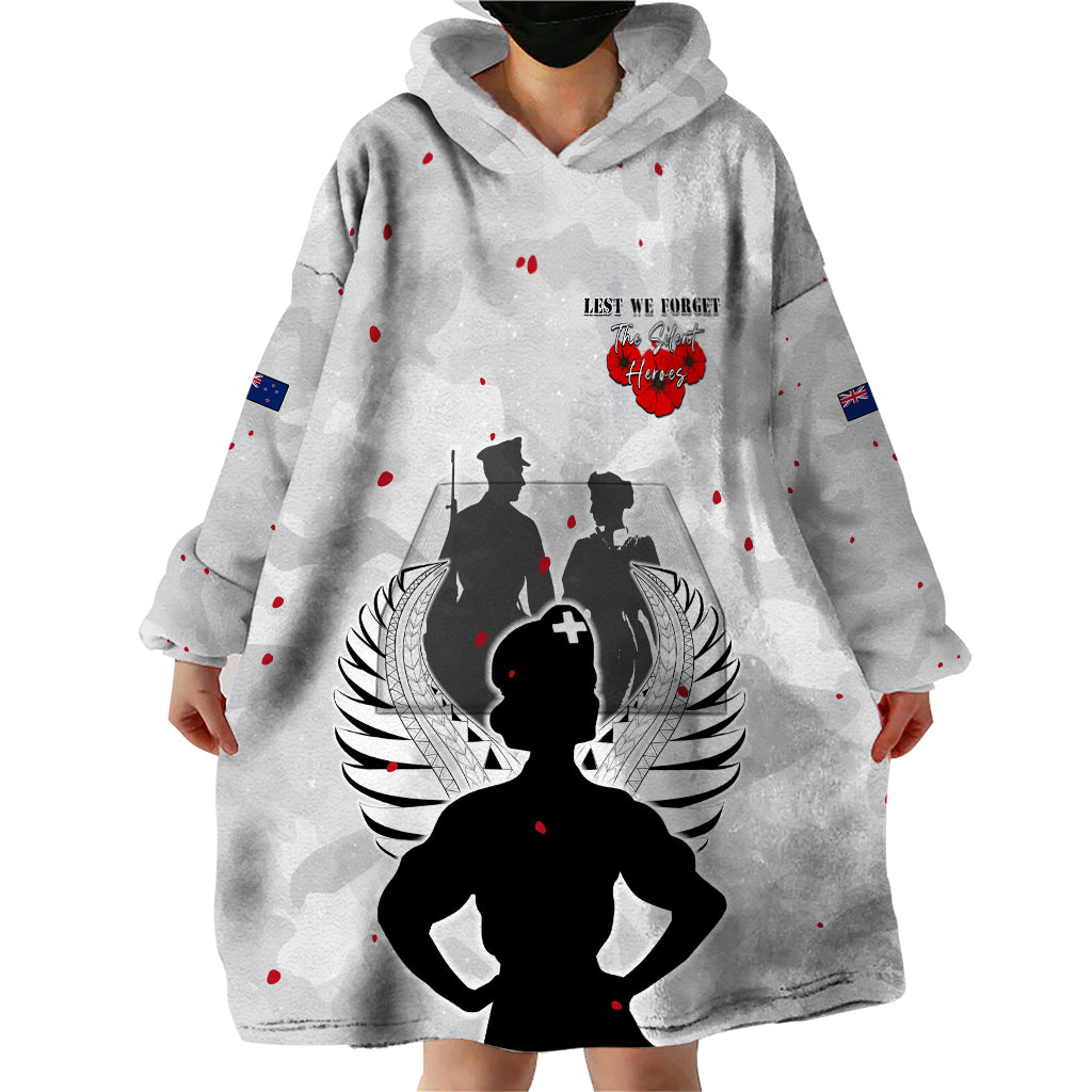 New Zealand ANZAC Day Wearable Blanket Hoodie For The Nurse Lest We Forget LT05 - Vibe Hoodie Shop