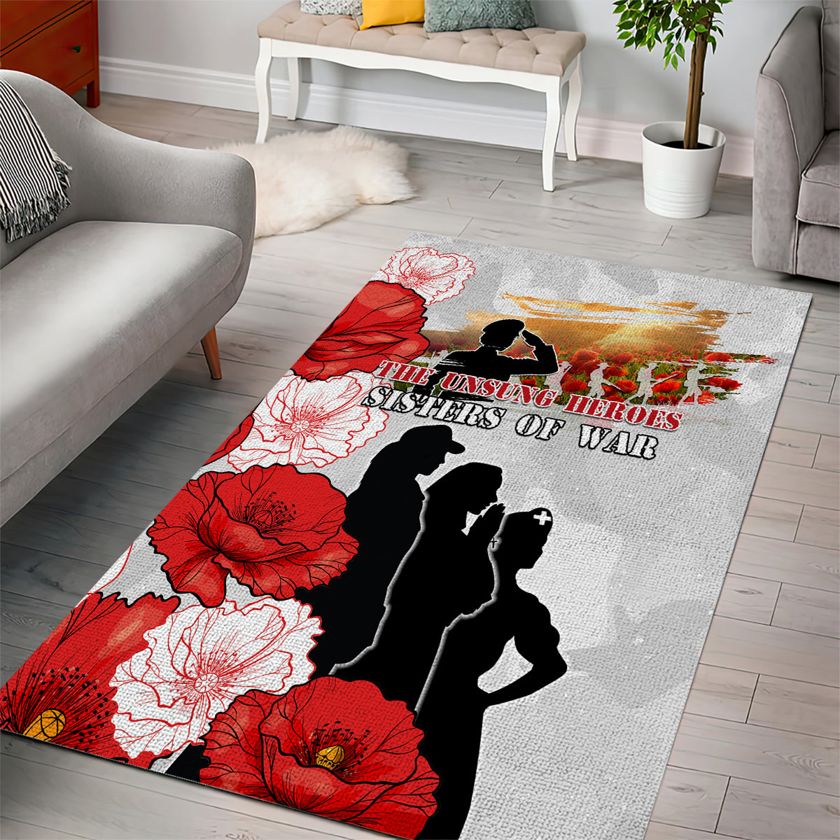 New Zealand ANZAC Day Area Rug The Unsung Heroes Sisters of War LT05 - Vibe Hoodie Shop