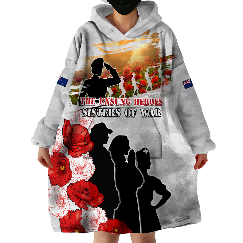 New Zealand ANZAC Day Wearable Blanket Hoodie The Unsung Heroes Sisters of War LT05 - Vibe Hoodie Shop