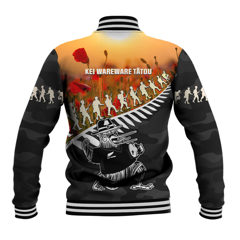 New Zealand ANZAC Rugby Baseball Jacket Soldier Fern With Kiwi Bird LT05 - Vibe Hoodie Shop