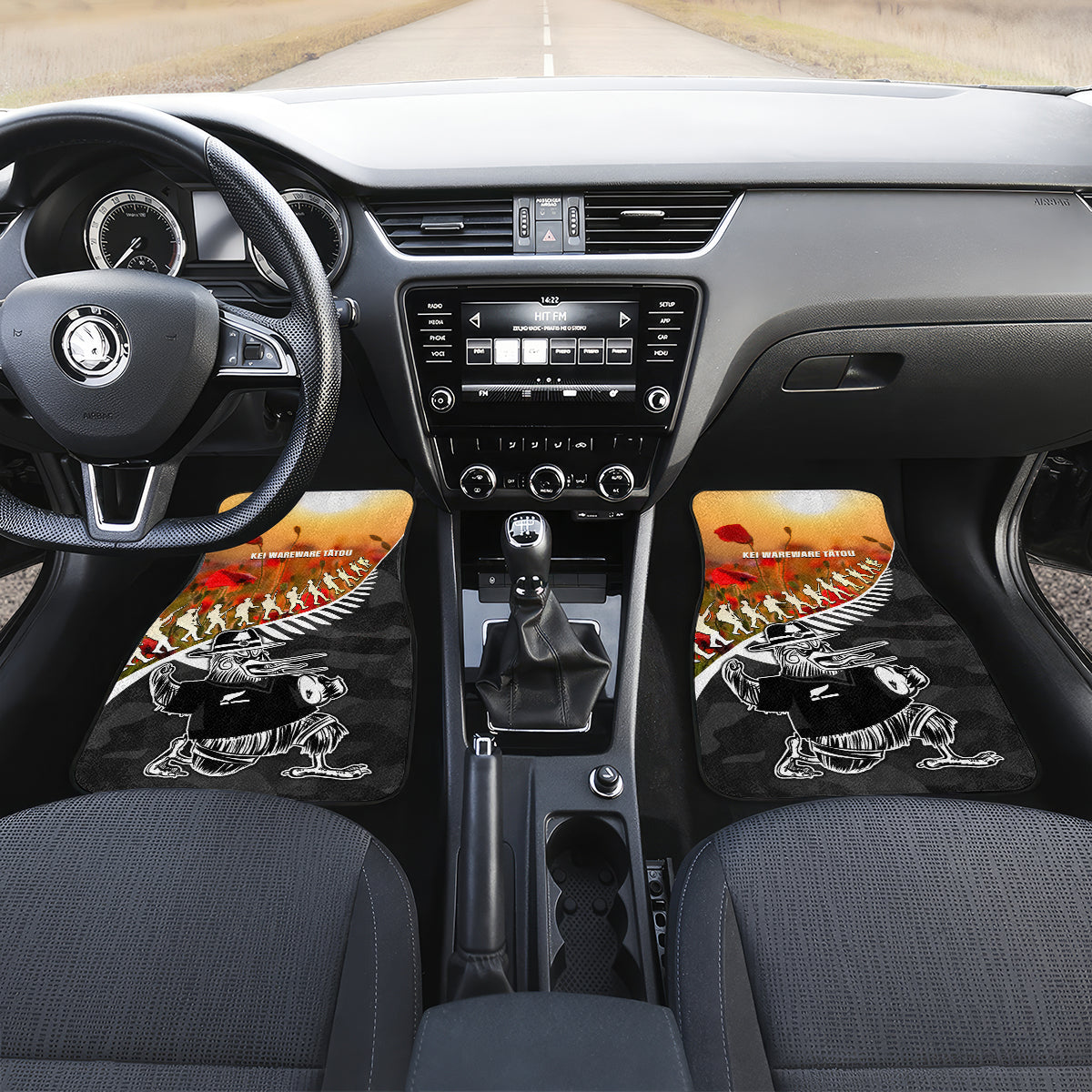 New Zealand ANZAC Rugby Car Mats Soldier Fern With Kiwi Bird