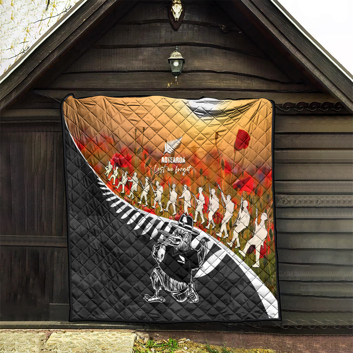 New Zealand ANZAC Rugby Quilt Soldier Fern With Kiwi Bird LT05 - Vibe Hoodie Shop