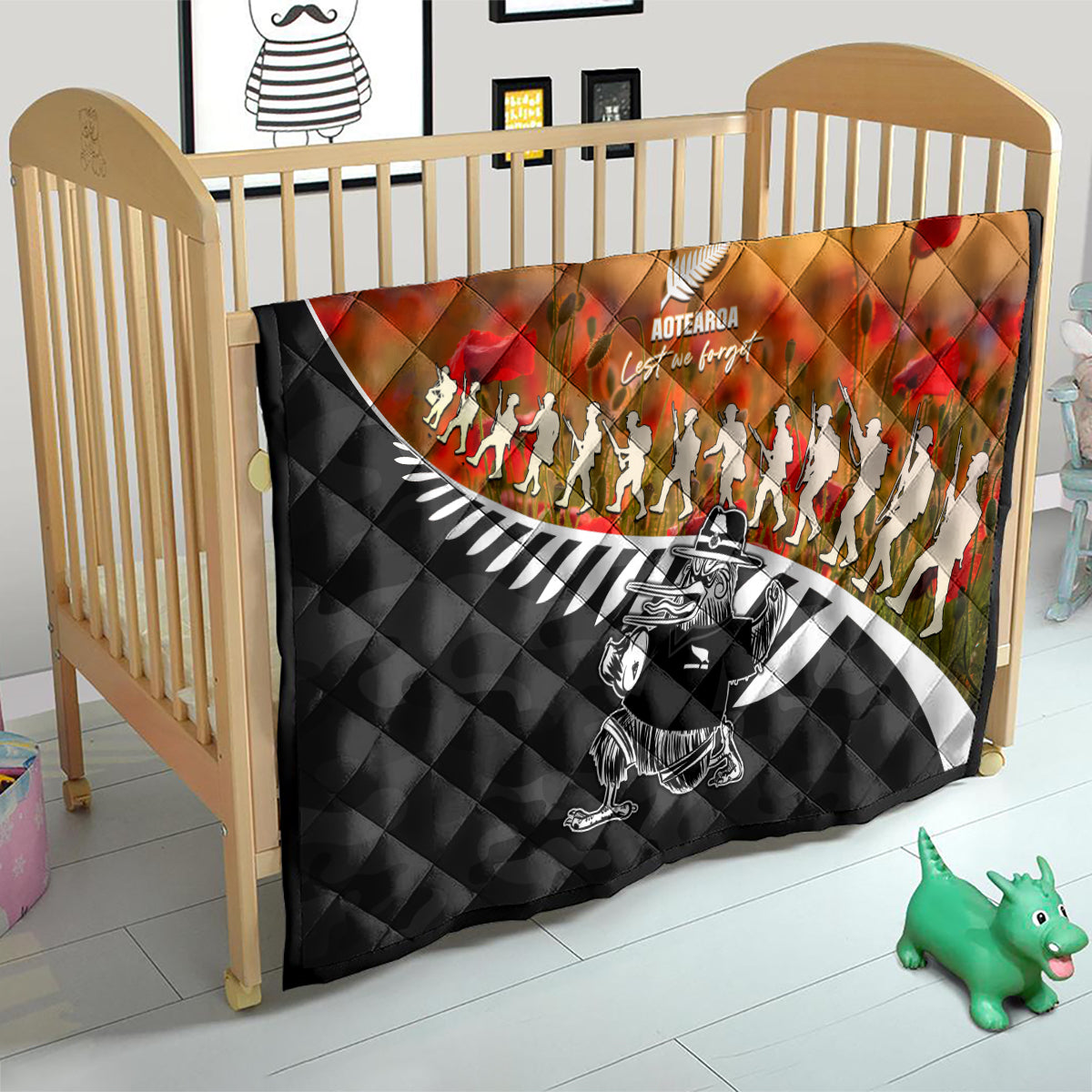 New Zealand ANZAC Rugby Quilt Soldier Fern With Kiwi Bird LT05 - Vibe Hoodie Shop