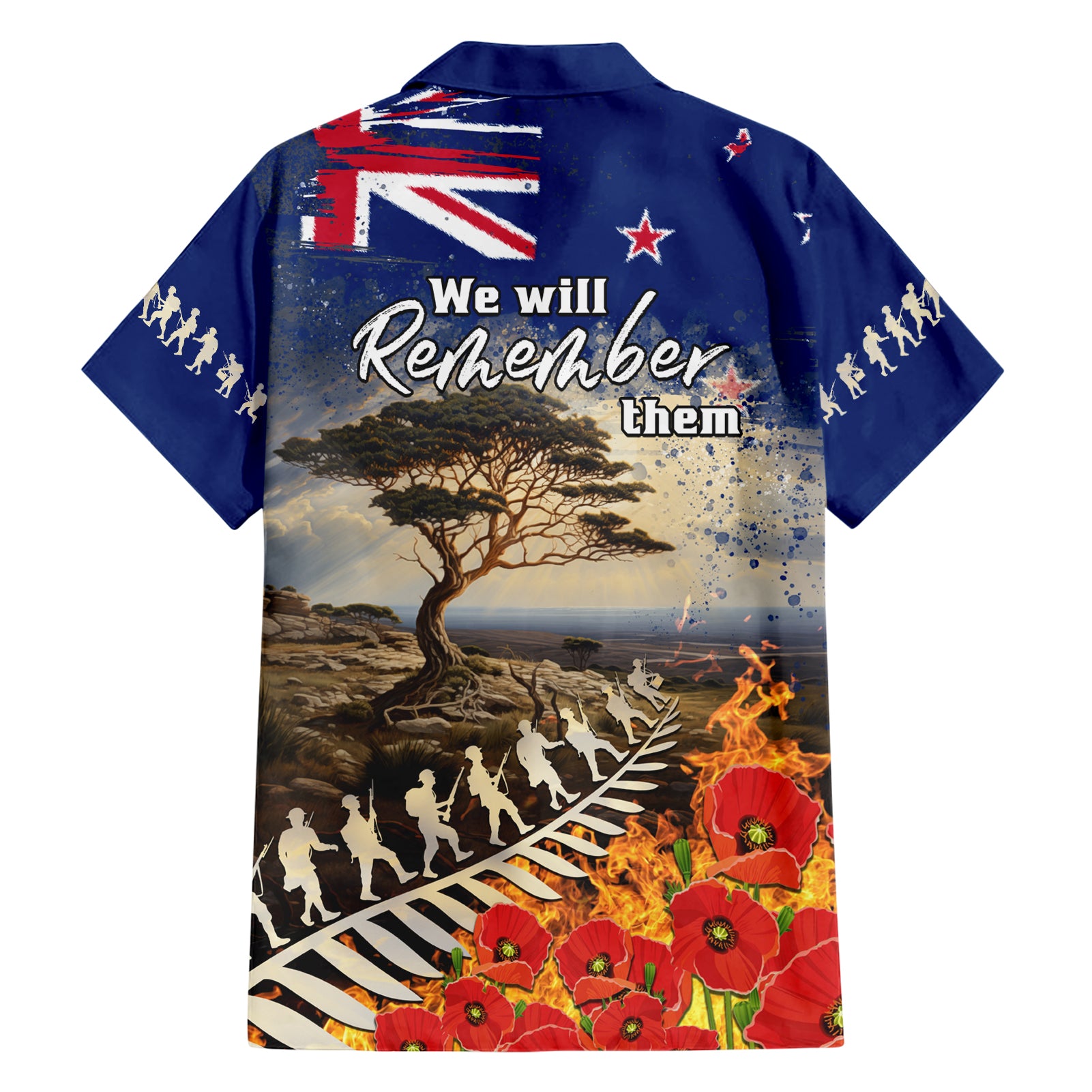 New Zealand ANZAC Day Hawaiian Shirt The Lonesome Pine With Soldier Fern LT05 - Vibe Hoodie Shop