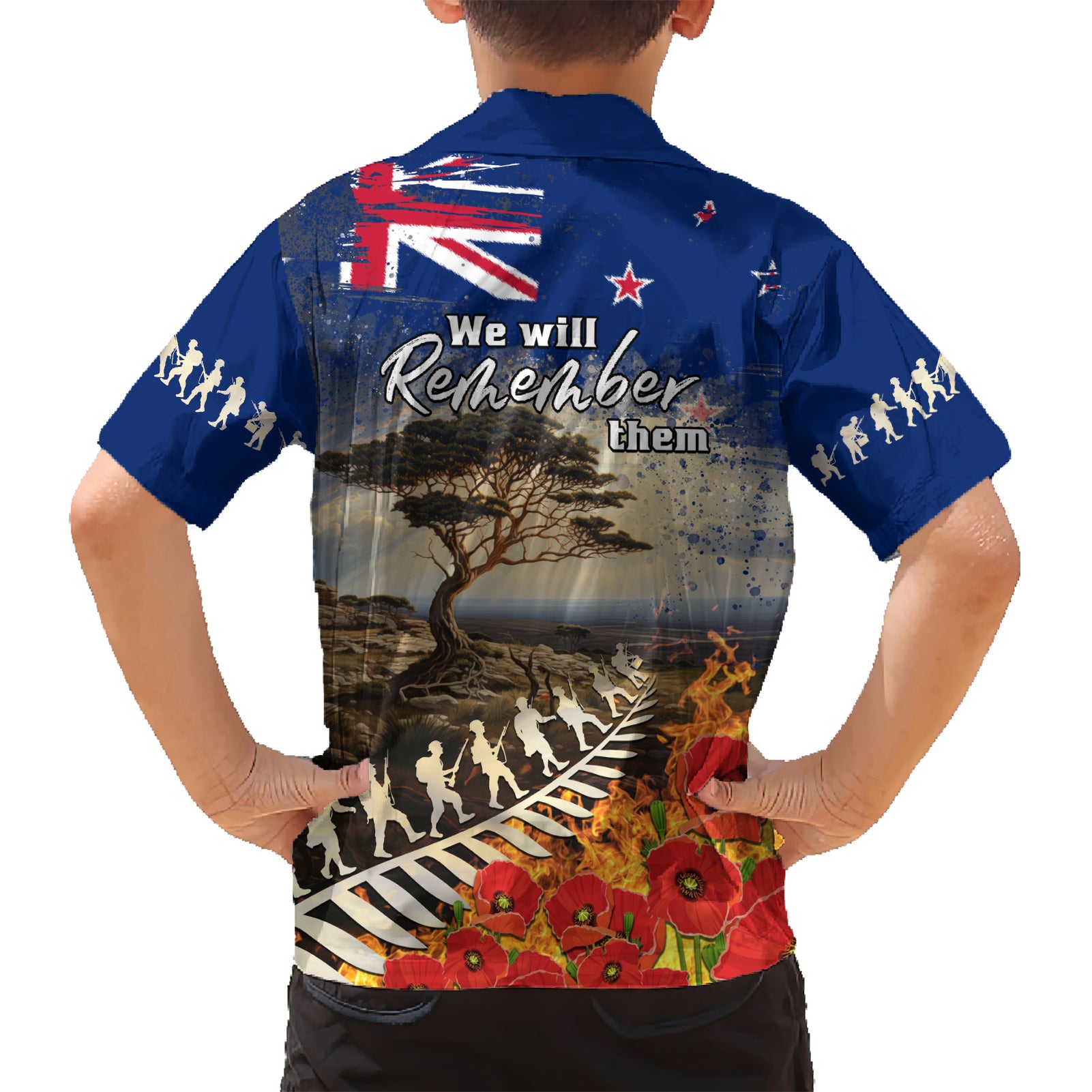 New Zealand ANZAC Day Hawaiian Shirt The Lonesome Pine With Soldier Fern LT05 - Vibe Hoodie Shop