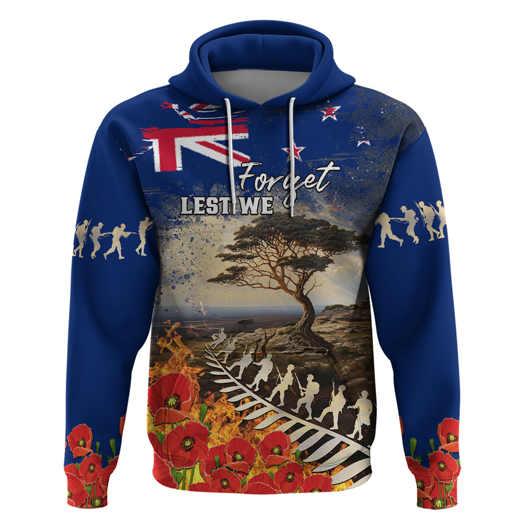 New Zealand ANZAC Day Hoodie The Lonesome Pine With Soldier Fern LT05 - Vibe Hoodie Shop
