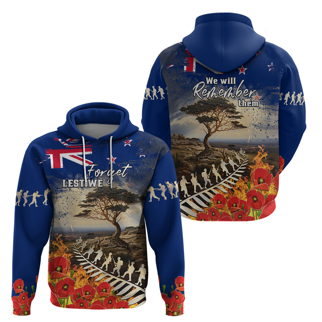 New Zealand ANZAC Day Hoodie The Lonesome Pine With Soldier Fern LT05 - Vibe Hoodie Shop