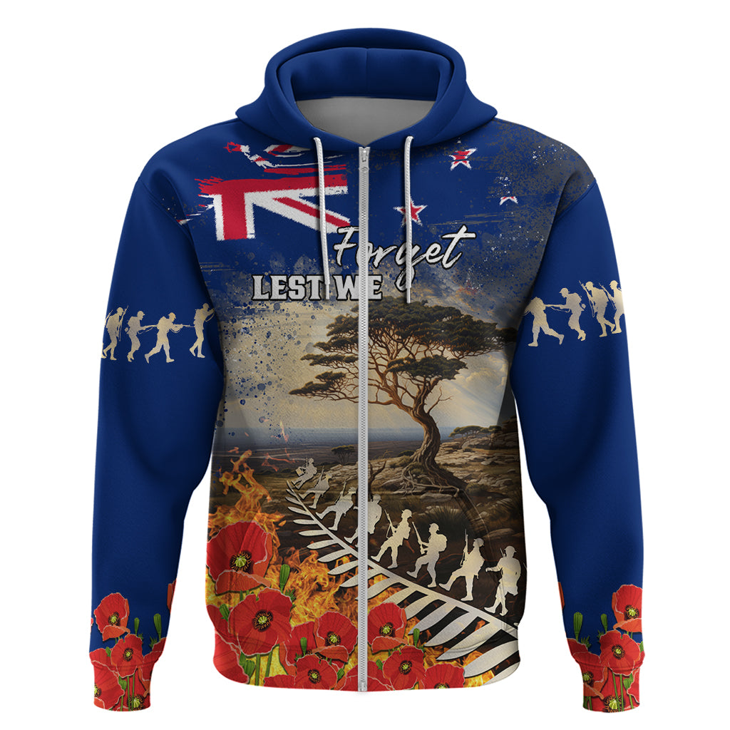 New Zealand ANZAC Day Hoodie The Lonesome Pine With Soldier Fern LT05 - Vibe Hoodie Shop