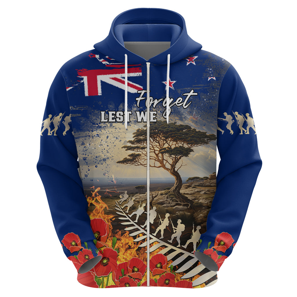 New Zealand ANZAC Day Hoodie The Lonesome Pine With Soldier Fern LT05 - Vibe Hoodie Shop
