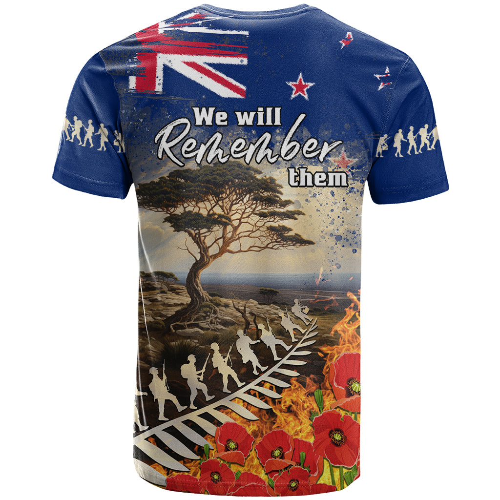 New Zealand ANZAC Day T Shirt The Lonesome Pine With Soldier Fern LT05 - Vibe Hoodie Shop