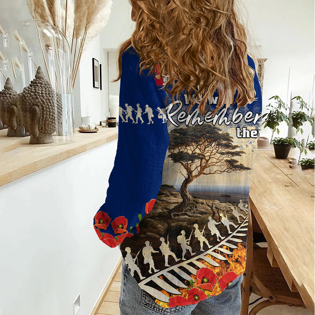 New Zealand ANZAC Day Women Casual Shirt The Lonesome Pine With Soldier Fern LT05 - Vibe Hoodie Shop