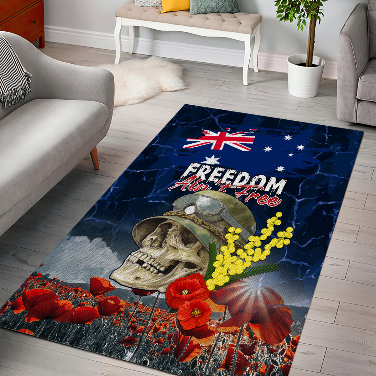 Australia ANZAC Day Area Rug Freedom Ain't Free LT05 - Vibe Hoodie Shop