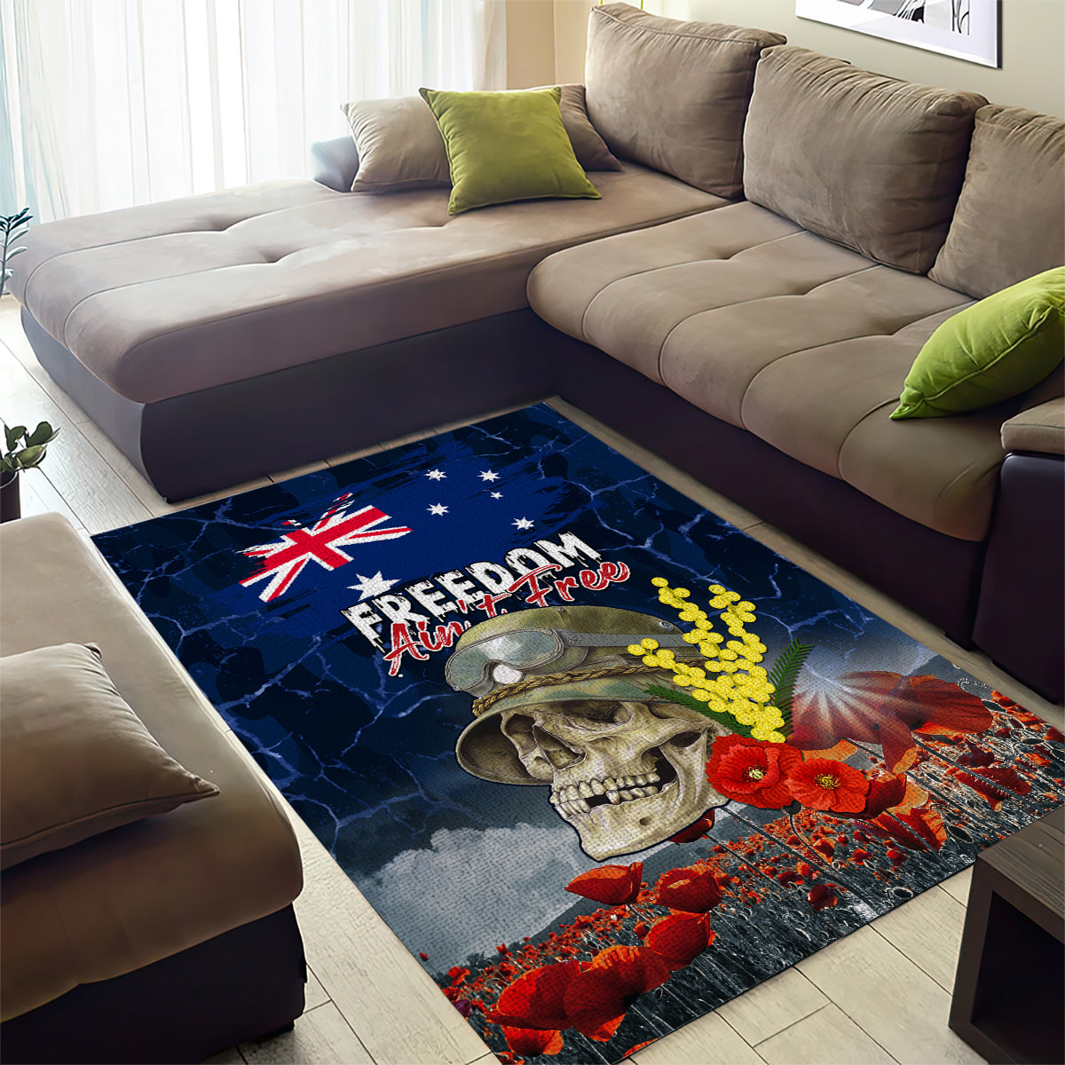 Australia ANZAC Day Area Rug Freedom Ain't Free LT05 - Vibe Hoodie Shop