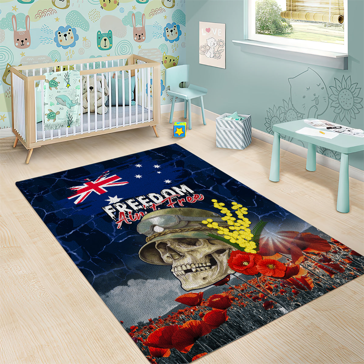 Australia ANZAC Day Area Rug Freedom Ain't Free LT05 - Vibe Hoodie Shop