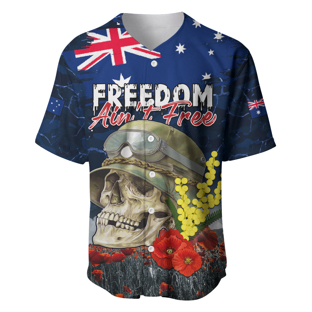 Australia ANZAC Day Baseball Jersey Freedom Ain't Free LT05 - Vibe Hoodie Shop