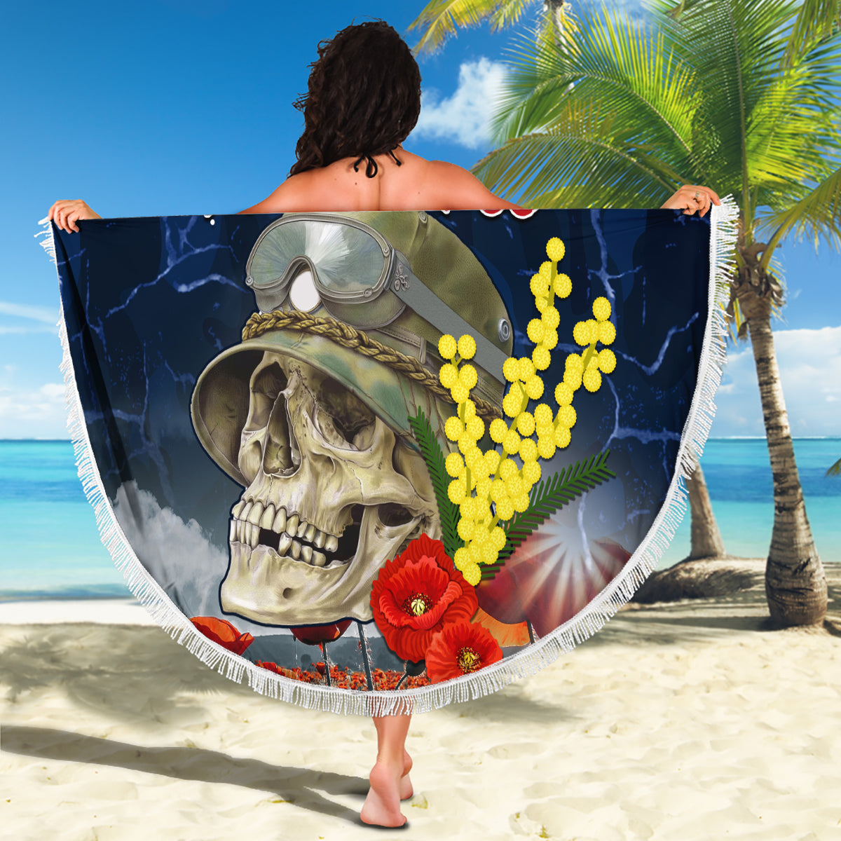 Australia ANZAC Day Beach Blanket Freedom Ain't Free