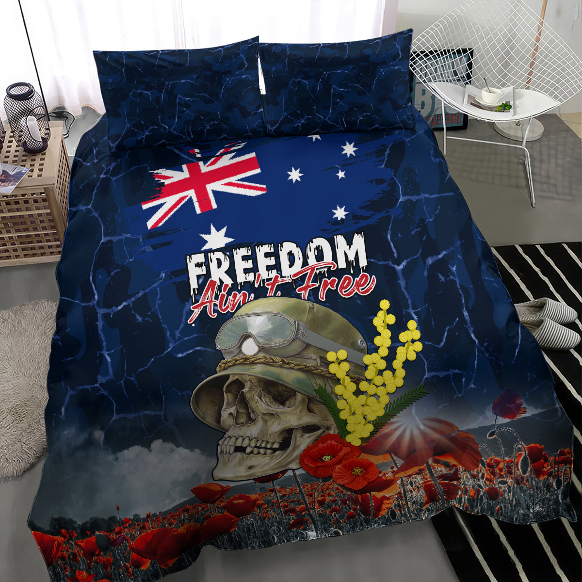 Australia ANZAC Day Bedding Set Freedom Ain't Free LT05 - Vibe Hoodie Shop