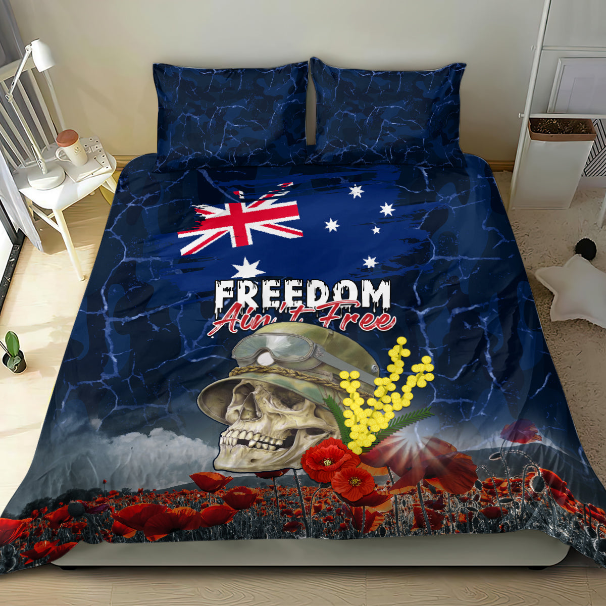 Australia ANZAC Day Bedding Set Freedom Ain't Free LT05 - Vibe Hoodie Shop