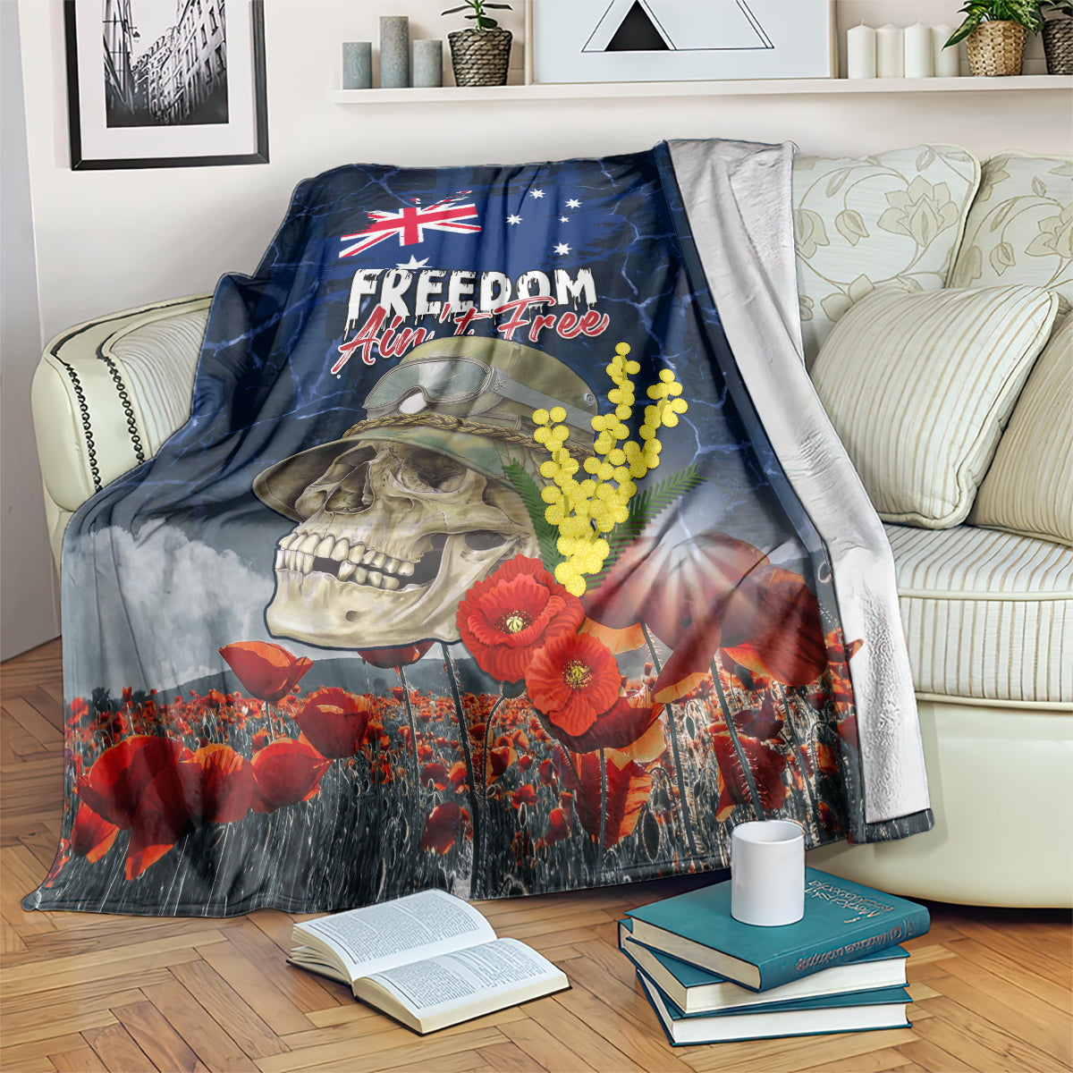 Australia ANZAC Day Blanket Freedom Ain't Free LT05 - Vibe Hoodie Shop