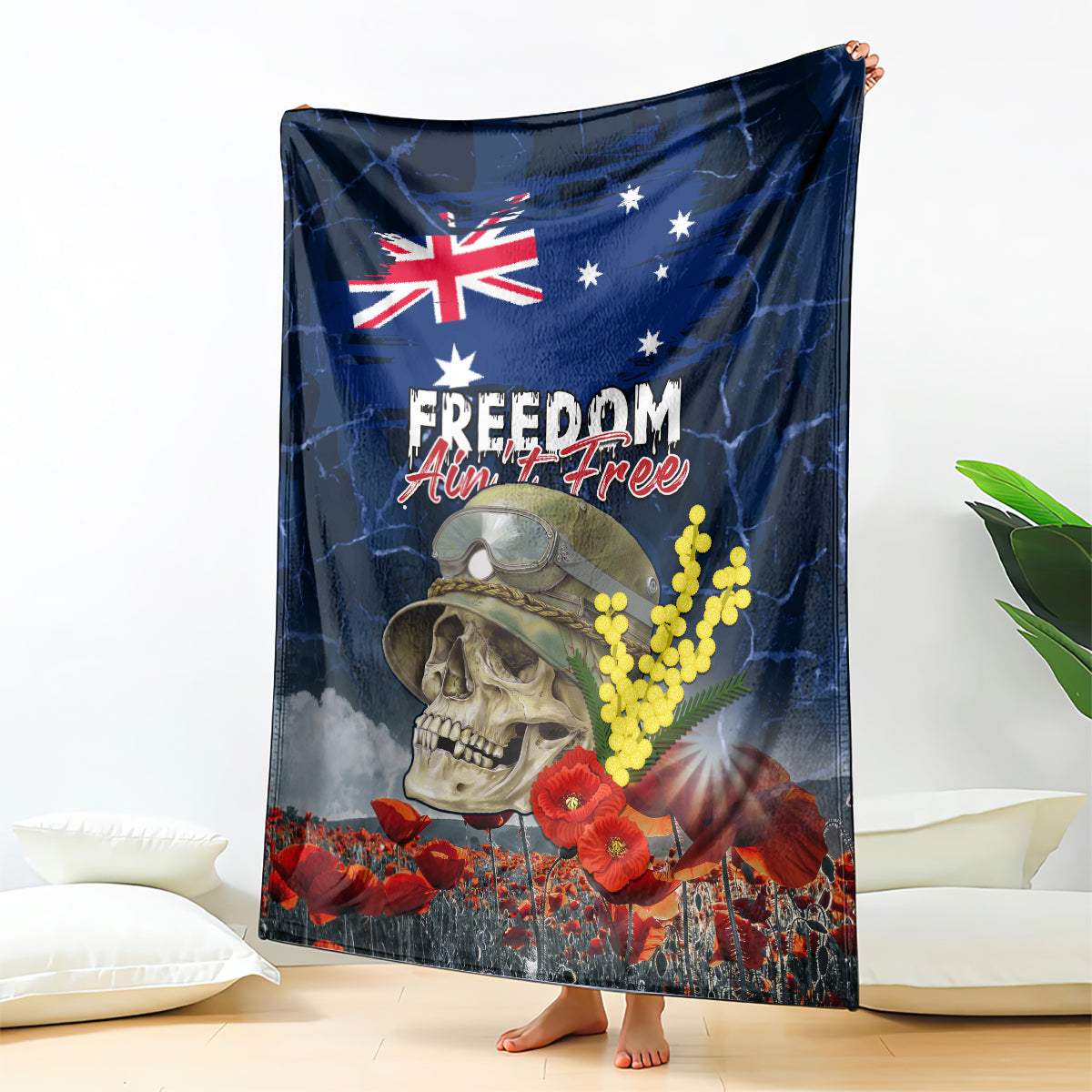 Australia ANZAC Day Blanket Freedom Ain't Free LT05 - Vibe Hoodie Shop