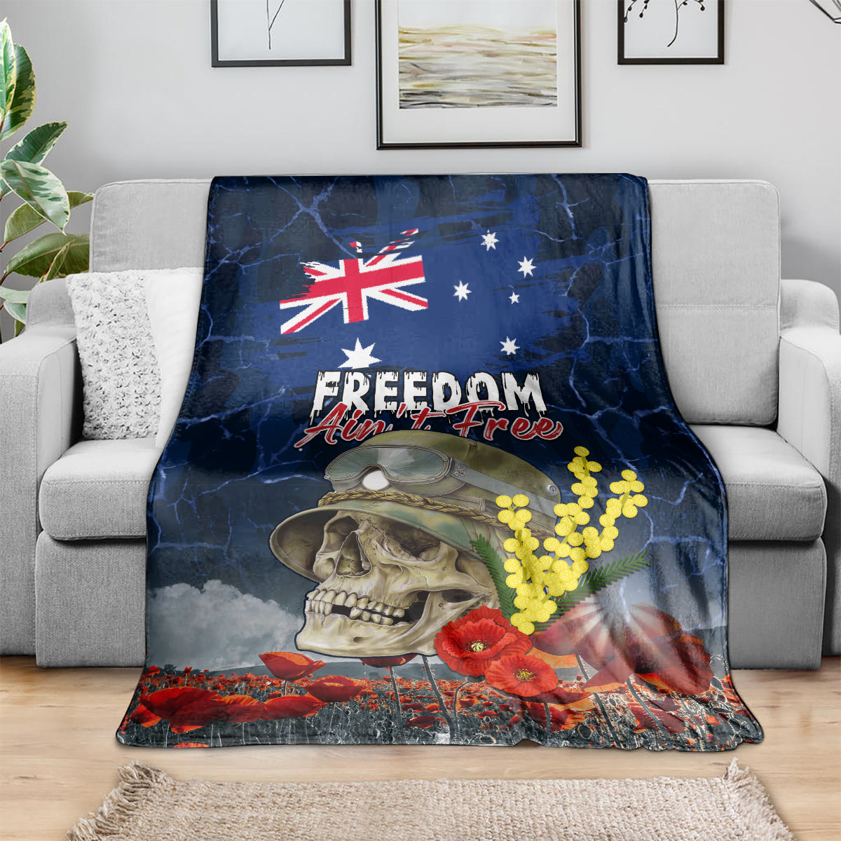 Australia ANZAC Day Blanket Freedom Ain't Free LT05 - Vibe Hoodie Shop