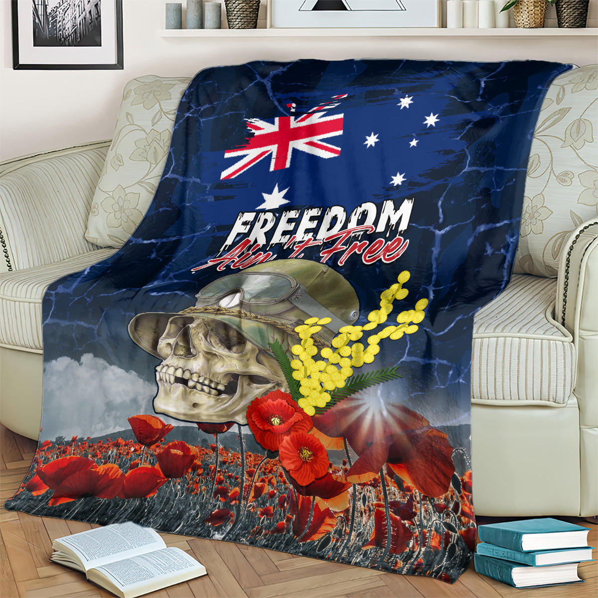 Australia ANZAC Day Blanket Freedom Ain't Free LT05 - Vibe Hoodie Shop