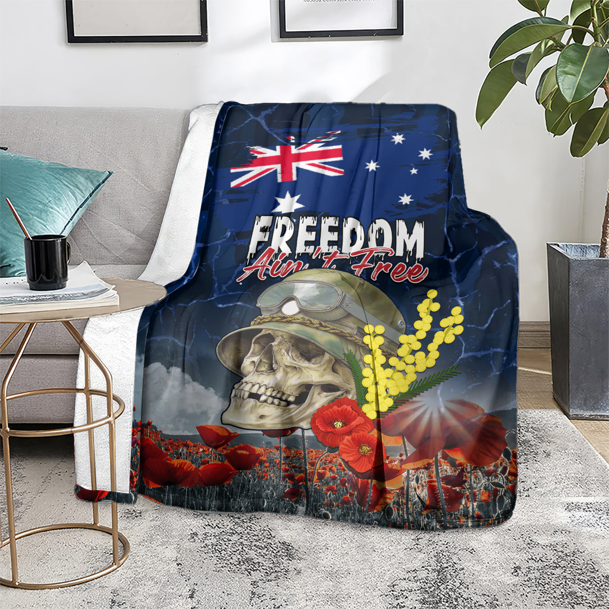 Australia ANZAC Day Blanket Freedom Ain't Free LT05 - Vibe Hoodie Shop