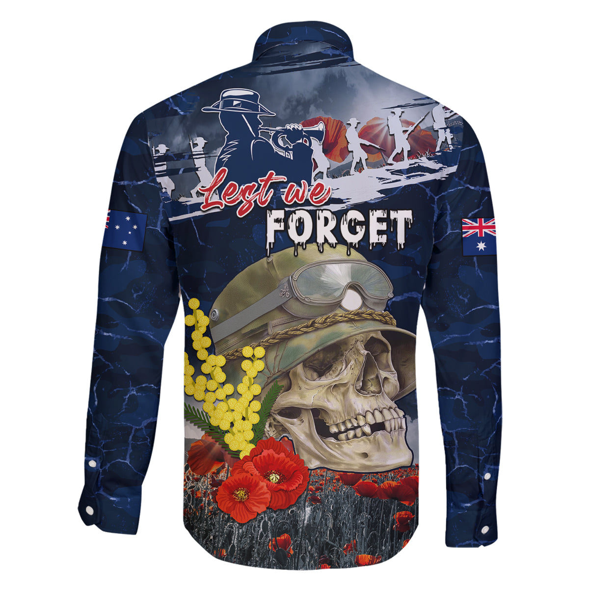 Australia ANZAC Day Family Matching Off Shoulder Maxi Dress and Hawaiian Shirt Freedom Ain't Free