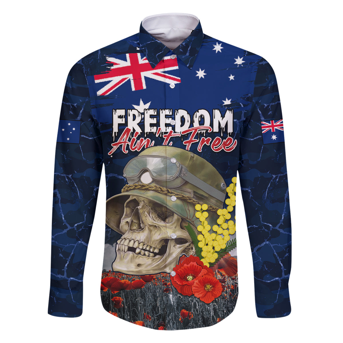 Australia ANZAC Day Family Matching Summer Maxi Dress and Hawaiian Shirt Freedom Ain't Free