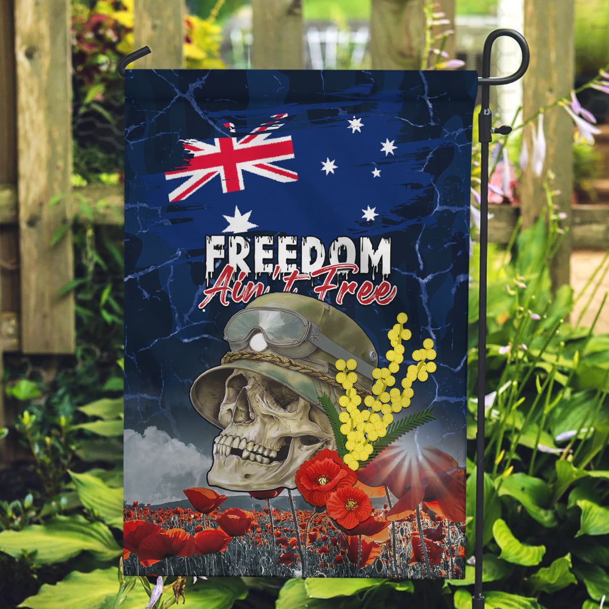 Australia ANZAC Day Garden Flag Freedom Ain't Free LT05 - Vibe Hoodie Shop