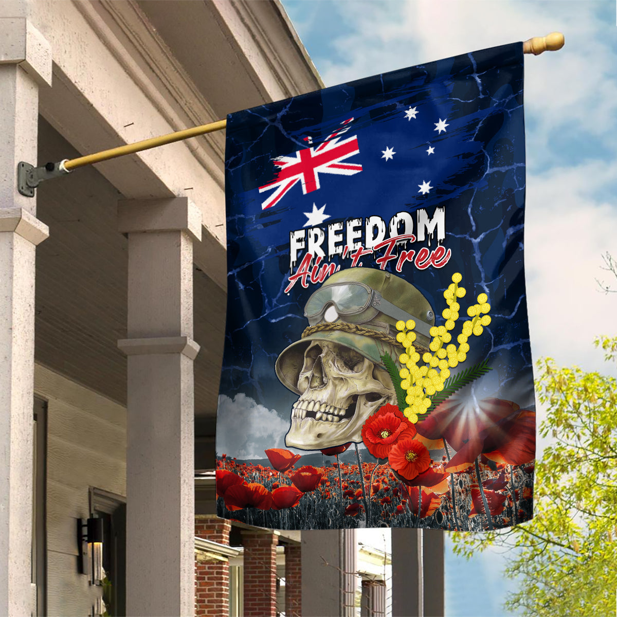 Australia ANZAC Day Garden Flag Freedom Ain't Free LT05 - Vibe Hoodie Shop