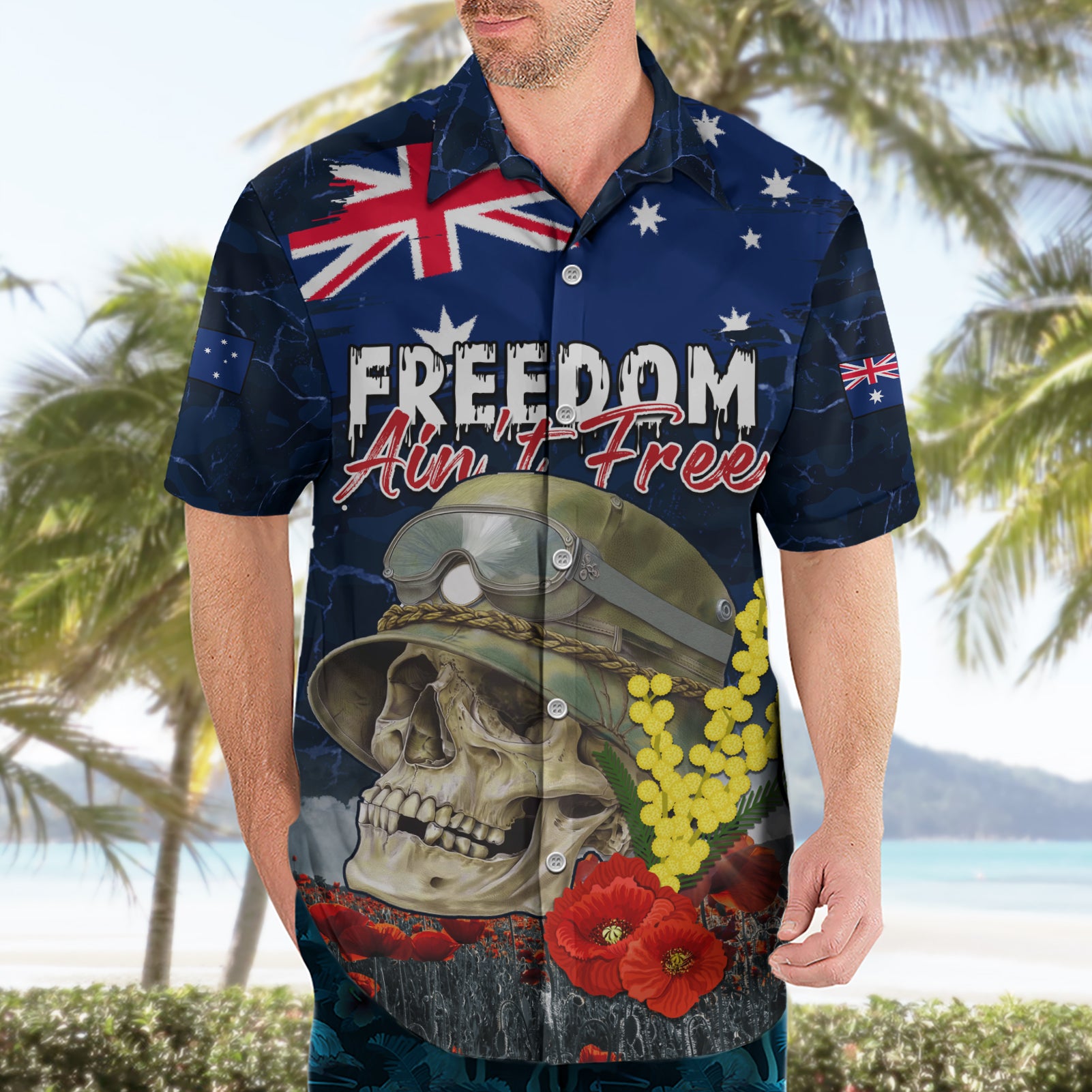 Australia ANZAC Day Hawaiian Shirt Freedom Ain't Free LT05 - Vibe Hoodie Shop