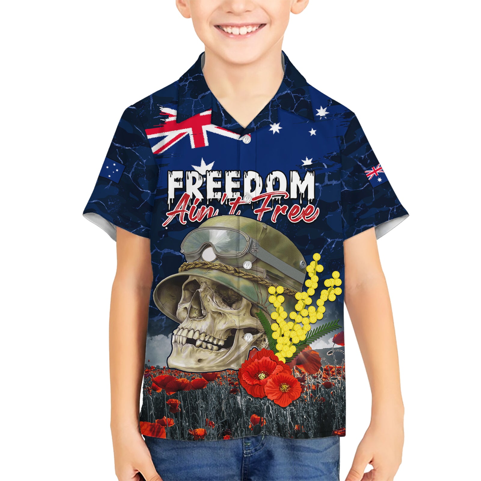 Australia ANZAC Day Hawaiian Shirt Freedom Ain't Free LT05 - Vibe Hoodie Shop