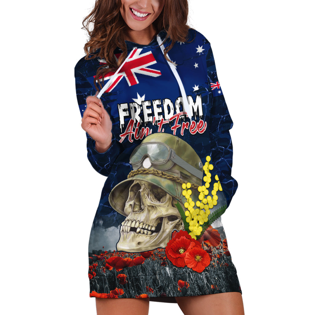 Australia ANZAC Day Hoodie Dress Freedom Ain't Free LT05 - Vibe Hoodie Shop