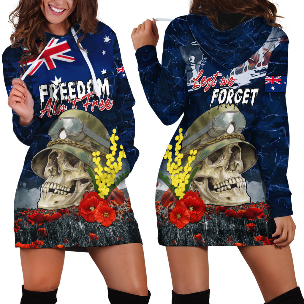Australia ANZAC Day Hoodie Dress Freedom Ain't Free LT05 - Vibe Hoodie Shop