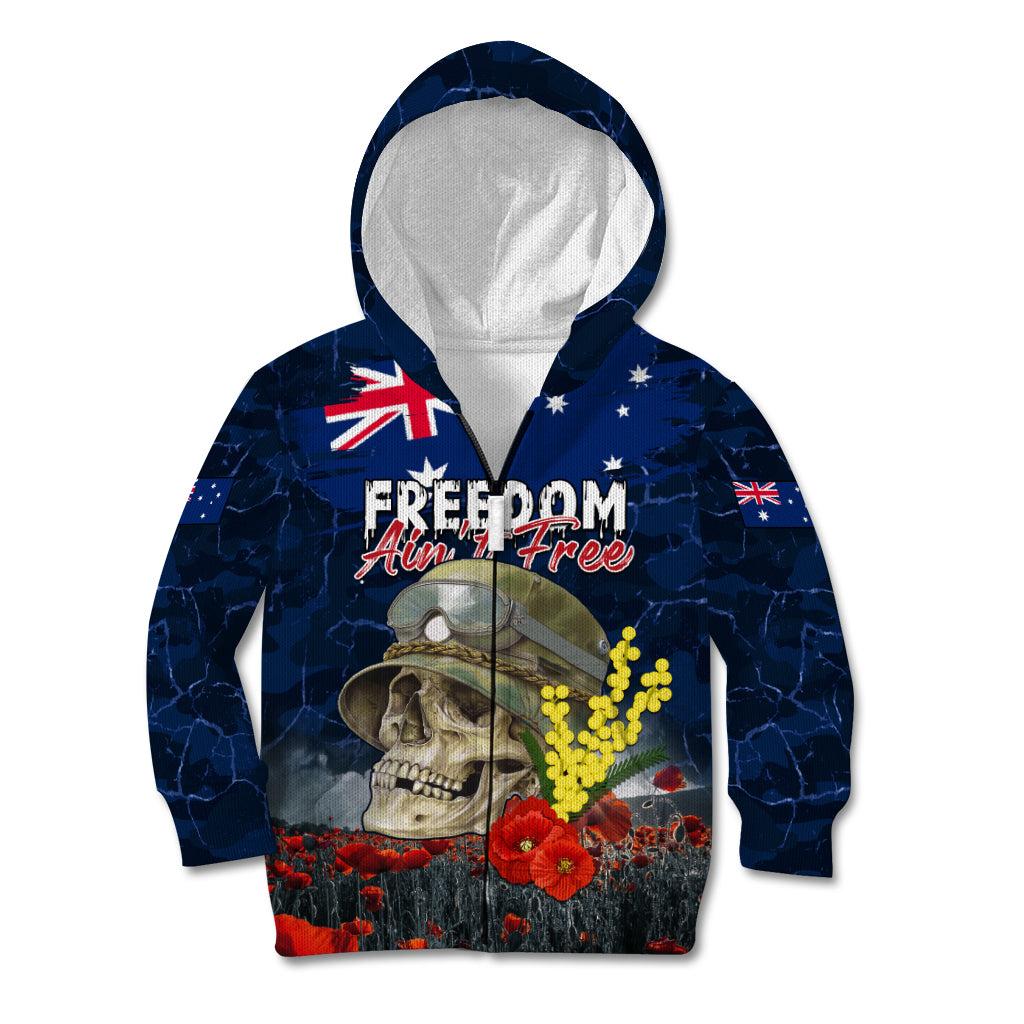 Australia ANZAC Day Kid Hoodie Freedom Ain't Free LT05 - Vibe Hoodie Shop