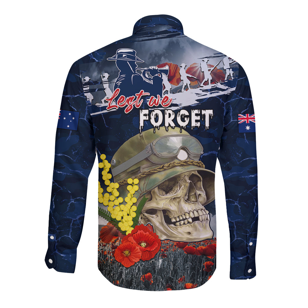 Australia ANZAC Day Long Sleeve Button Shirt Freedom Ain't Free LT05 - Vibe Hoodie Shop