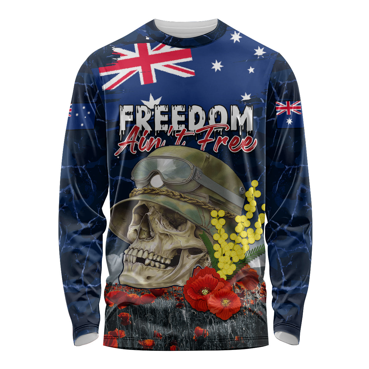 Australia ANZAC Day Long Sleeve Shirt Freedom Ain't Free LT05 - Vibe Hoodie Shop