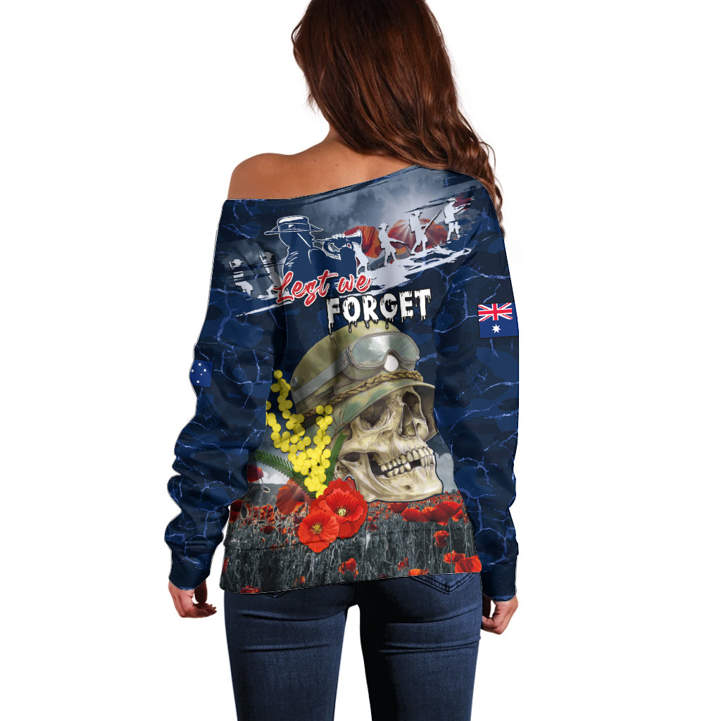 Australia ANZAC Day Off Shoulder Sweater Freedom Ain't Free LT05 - Vibe Hoodie Shop