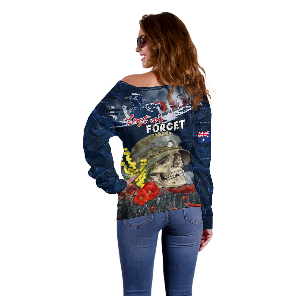 Australia ANZAC Day Off Shoulder Sweater Freedom Ain't Free LT05 - Vibe Hoodie Shop