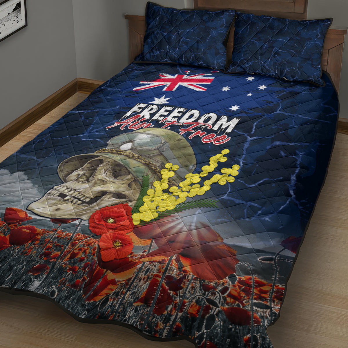 Australia ANZAC Day Quilt Bed Set Freedom Ain't Free LT05 - Vibe Hoodie Shop