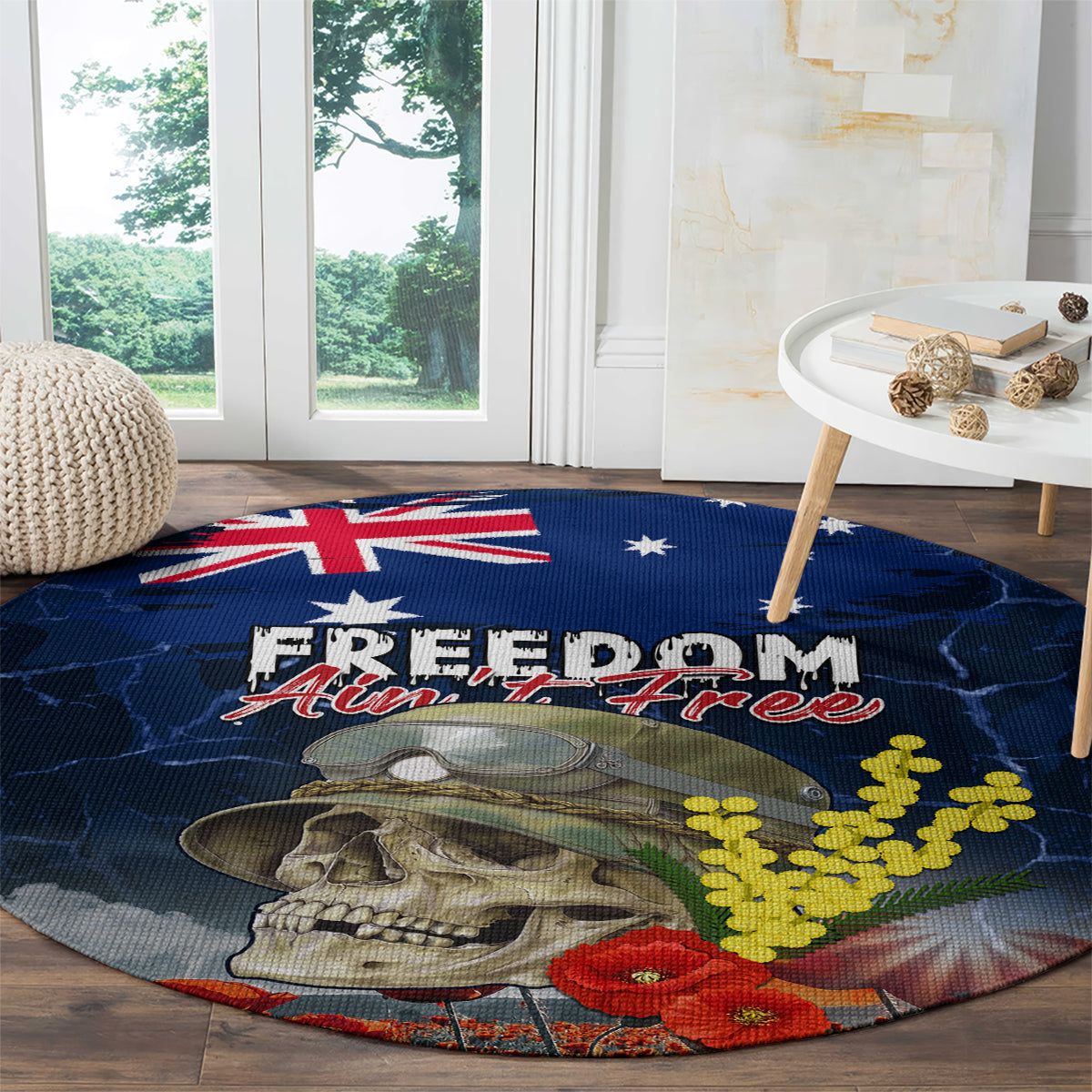 Australia ANZAC Day Round Carpet Freedom Ain't Free