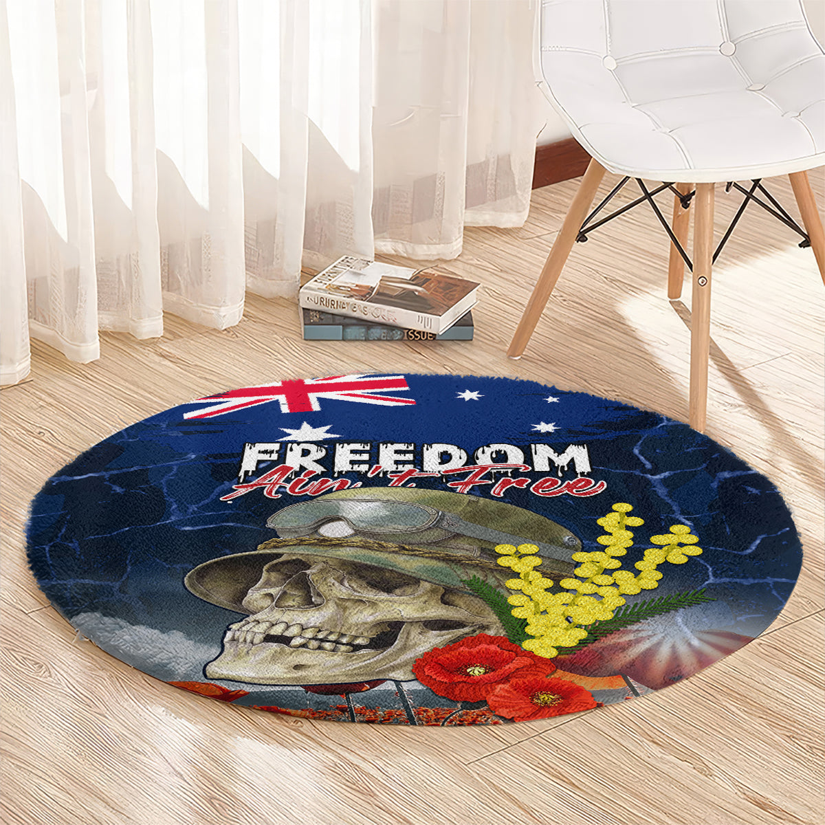 Australia ANZAC Day Round Carpet Freedom Ain't Free