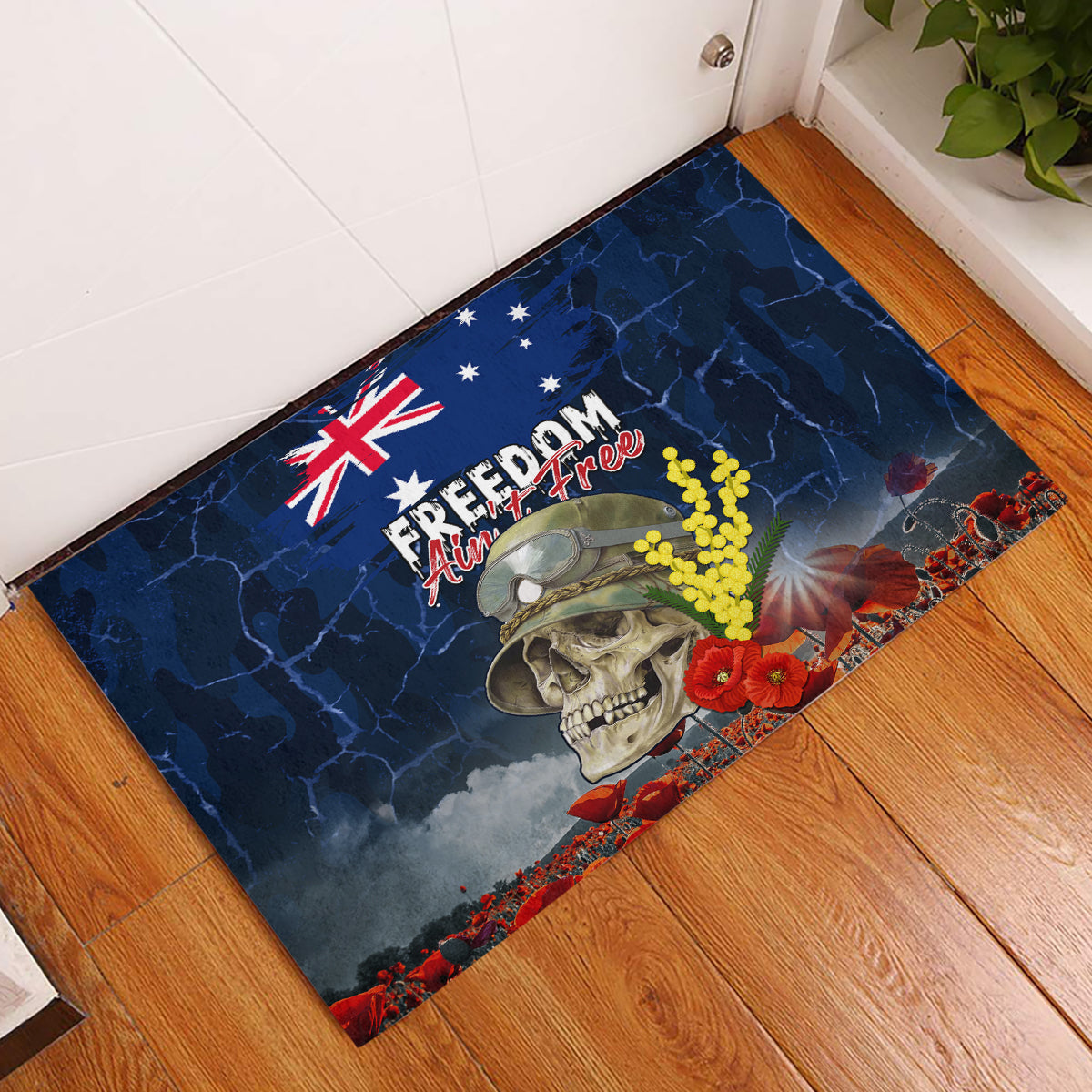 Australia ANZAC Day Rubber Doormat Freedom Ain't Free
