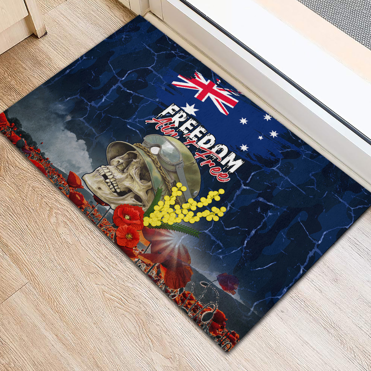 Australia ANZAC Day Rubber Doormat Freedom Ain't Free