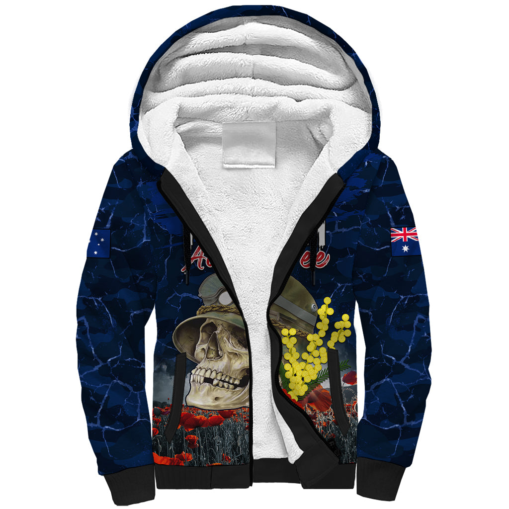 Australia ANZAC Day Sherpa Hoodie Freedom Ain't Free LT05 - Vibe Hoodie Shop