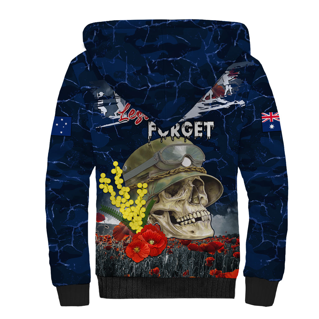 Australia ANZAC Day Sherpa Hoodie Freedom Ain't Free LT05 - Vibe Hoodie Shop