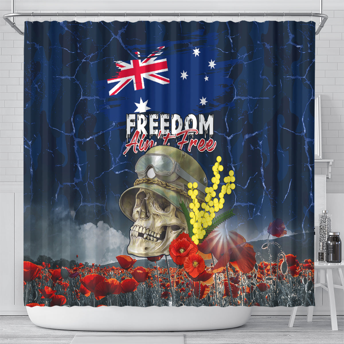 Australia ANZAC Day Shower Curtain Freedom Ain't Free