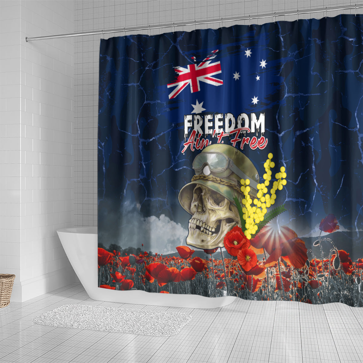 Australia ANZAC Day Shower Curtain Freedom Ain't Free