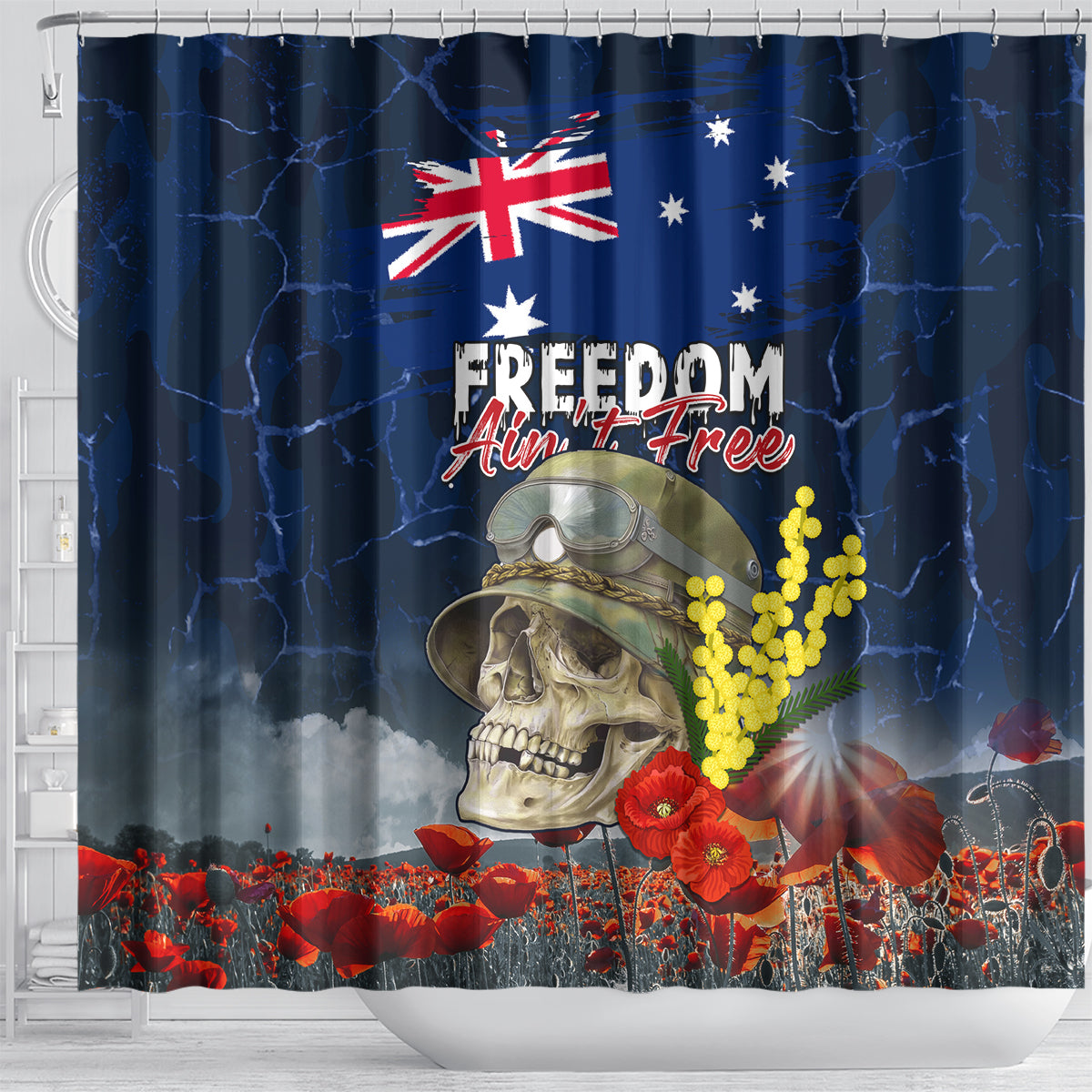 Australia ANZAC Day Shower Curtain Freedom Ain't Free